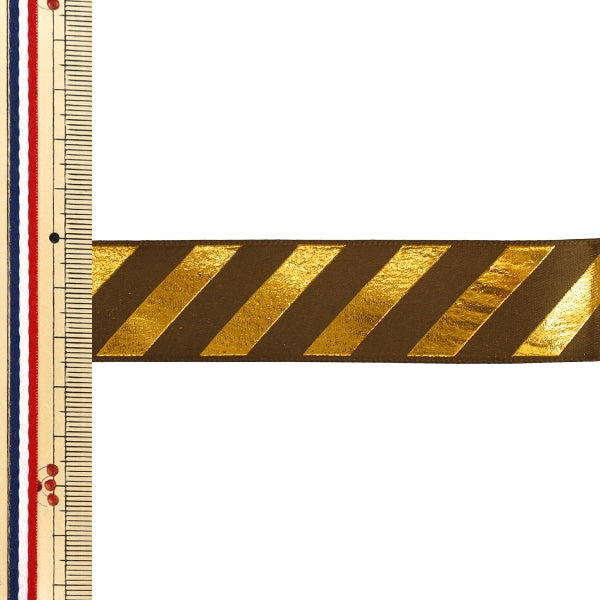 Cinta "Estampado en láminaCinta Raya diagonal Aprox. ancho 25 mm x largo 3 m Marrón YRC2629-25"