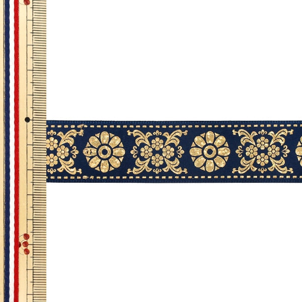 Ruban "Estampage à la feuilleRuban Emblème env. largeur 25 mm x longueur 3 m Marine YRC2631-25"