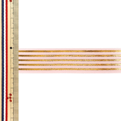 Ruban "Estampage à la feuilleRuban Bande Env. largeur 25 mm x longueur 3 m Rose YRC2632-25"