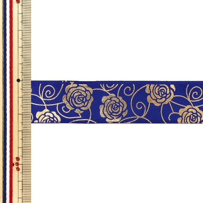 Ruban "Estampage à la feuilleRuban Rose Env. largeur 25 mm x longueur 3 m Bleu YRC2633-25"