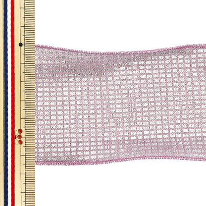 [Quantity starting from 5] Ribbon "Metallic lattice"Ribbon Approx. 6.5cm wide, color 2 K251T-TPY13"