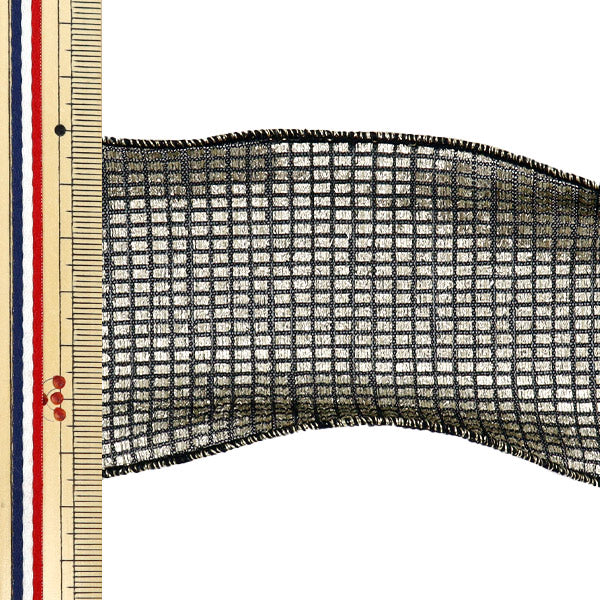 [Quantity starting from 5] Ribbon "Metallic lattice"Ribbon Approx. 6.5cm wide, color 4 K251T-TPY13"