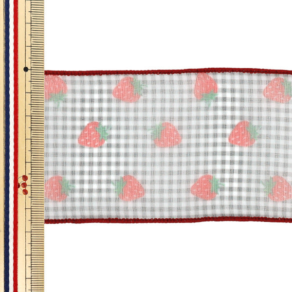 [Quantità da 5] Nastro "Assegno stampato a fragola."Nastro Larghezza ca. 65mm 3° colore K252T-TPY8"