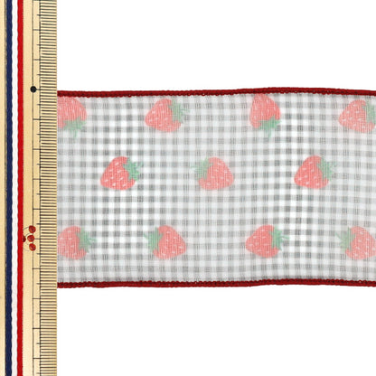 [Quantità da 5] Nastro "Assegno stampato a fragola."Nastro Larghezza ca. 65mm 3° colore K252T-TPY8"