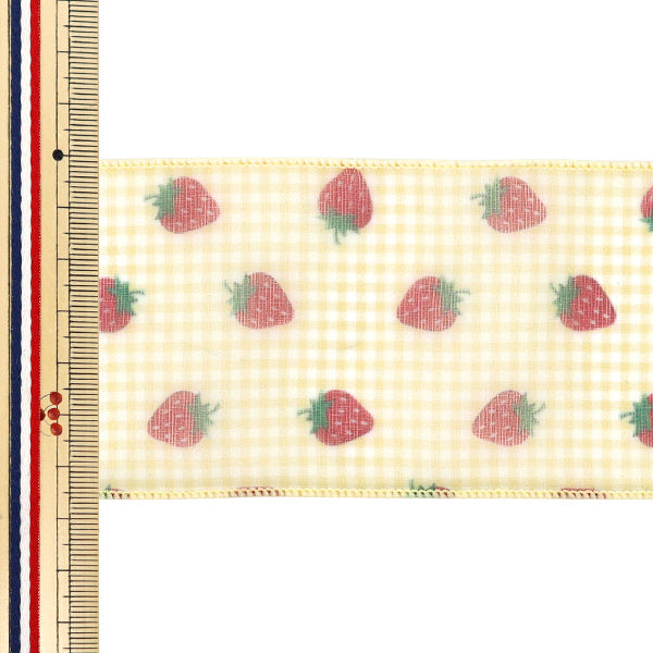 [Quantità da 5] Nastro "Assegno stampato a fragola."Nastro Larghezza ca. 65mm 5° colore K252T-TPY8"