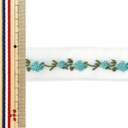 [Quantità da 5] Nastro "Nastro con fiori ricamati larghezza circa 25 mm 3° colore K252T-STD1"