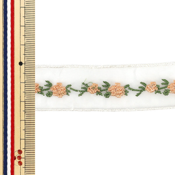 [Quantità da 5] Nastro "Nastro floreale ricamato larghezza circa 25 mm 5° colore K252T-STD1"