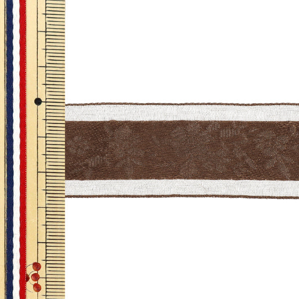 【数量5から】 リボン 『フラワージャガードリボン 2026 約27mm幅 2番色 K261T-STD2』