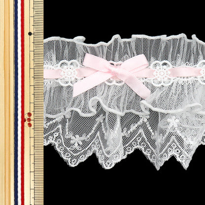 [5부터 시작하는 수량] 레이스리본테이프 "리본장식 레이스 약. 75mm 너비의 핑크 FR2345"