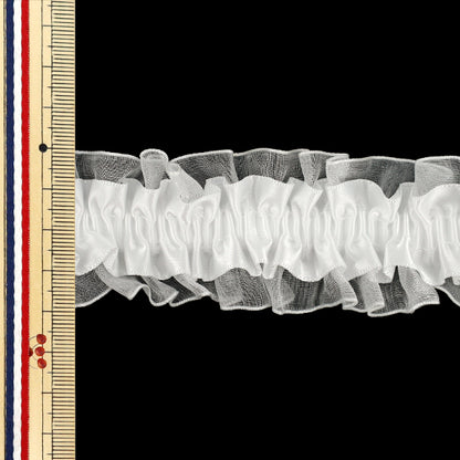 [5부터 시작하는 수량] 프릴리본 "스트레칭 W Ribbon Ruffles 약 3cm 너비 흰색 FRS2501"