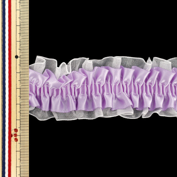 [5부터 시작하는 수량] 프릴리본 "스트레칭 W Ribbon Ruffles 약 3cm 광선 보라색 FRS2501"