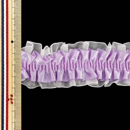 [5부터 시작하는 수량] 프릴리본 "스트레칭 W Ribbon Ruffles 약 3cm 광선 보라색 FRS2501"