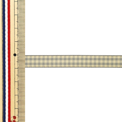 【数量5から】 リボン 『チェックタフタリボン 約9mm幅 137番色 UR-3800』