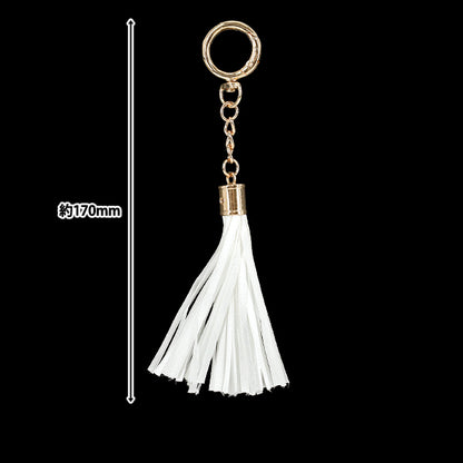 gland "Avec mousquetonRubanPompon blanc BX1557-1”