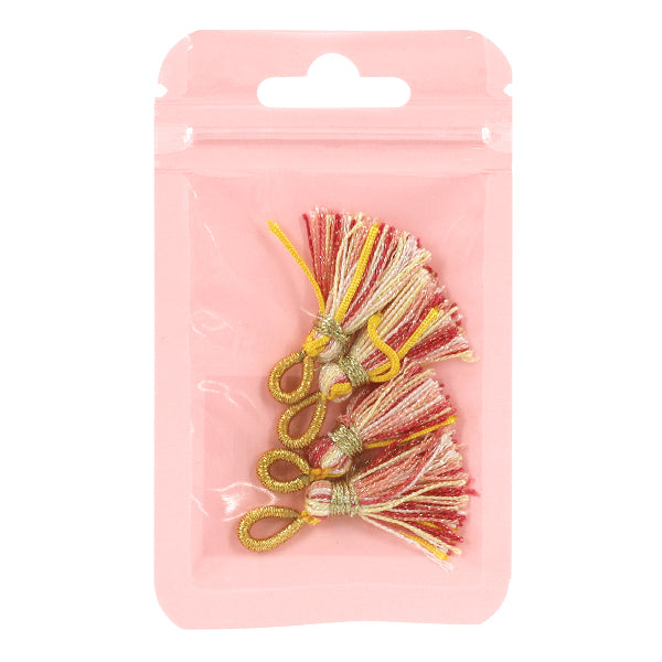 handwerkliche Teile "Bunte Quaste 4P rosa 4 Stück CT4P#6”