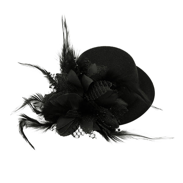 配件“带羽毛装饰的迷你帽子黑色MH2405"