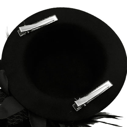 配件“带羽毛装饰的迷你帽子黑色MH2405"