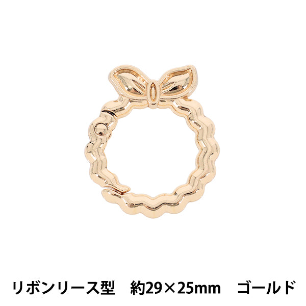 Bastel-Hardware „Zubehör Karabiner“ FarbbandKranz ca. 29×25mm Gold ACY4-GL"
