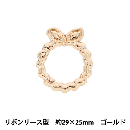 Bastel-Hardware „Zubehör Karabiner“ FarbbandKranz ca. 29×25mm Gold ACY4-GL"