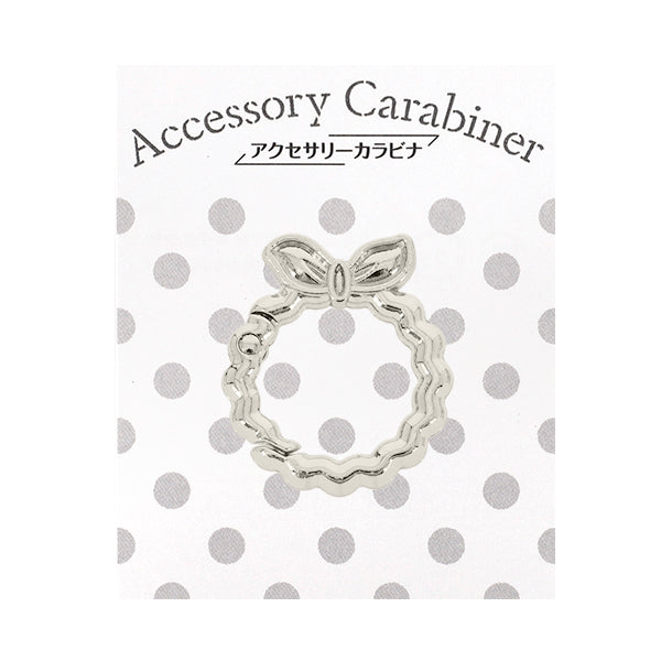 Bastel-Hardware „Zubehör Karabiner“ FarbbandKranz ca. 29×25mm Silber ACY4-SL"