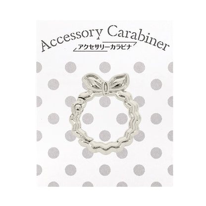 Bastel-Hardware „Zubehör Karabiner“ FarbbandKranz ca. 29×25mm Silber ACY4-SL"