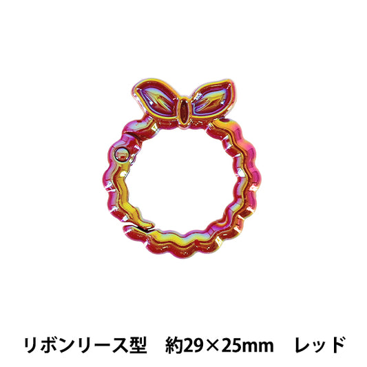 Bastel-Hardware „Zubehör Karabiner“ FarbbandKranz ca. 29×25mm Rot ACY4-RD"