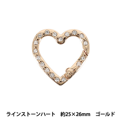 Bastelbedarf „Accessoire Karabiner Strassherz ca. 25 x 26 mm Gold ACY8-GL"