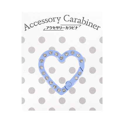Bastelbedarf „Zubehör Karabiner Strass Herz ca. 25 x 26 mm Blau ACY8-BL"