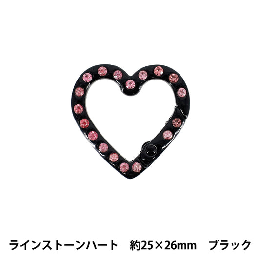 Bastelbedarf „Zubehör Karabiner Strass Herz ca. 25 x 26 mm schwarz ACY8-BK"