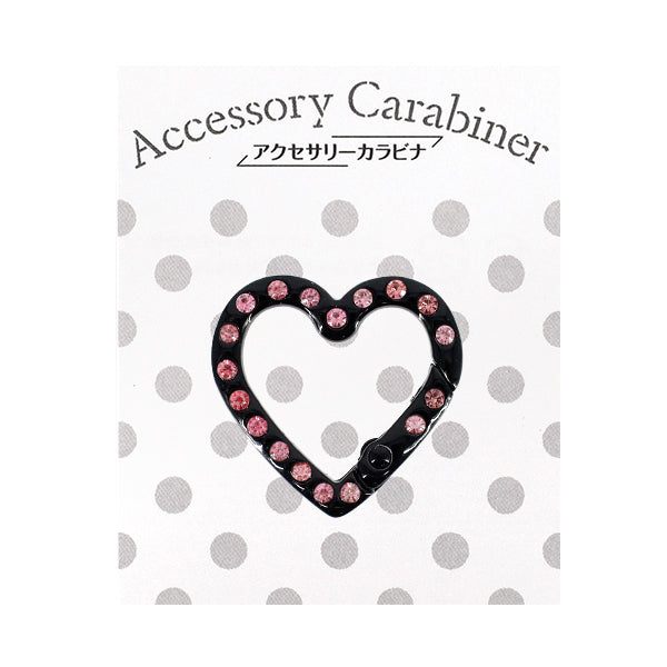 Bastelbedarf „Zubehör Karabiner Strass Herz ca. 25 x 26 mm schwarz ACY8-BK"