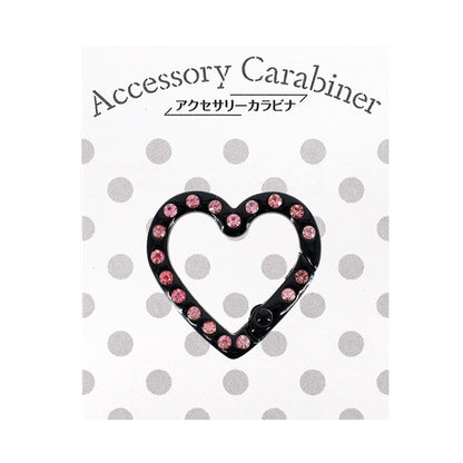 Bastelbedarf „Zubehör Karabiner Strass Herz ca. 25 x 26 mm schwarz ACY8-BK"
