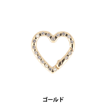 手芸金具 『キラキラストーン カラビナ ハート ゴールド NR-14』 KIYOHARA 清原