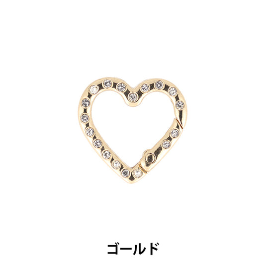手芸金具 『キラキラストーン カラビナ ハート ゴールド NR-14』 KIYOHARA 清原