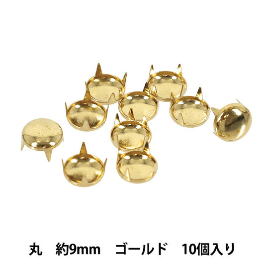 Handwerkliche Hardware "Ohrstecker rund 9mm Gold HMS-02“