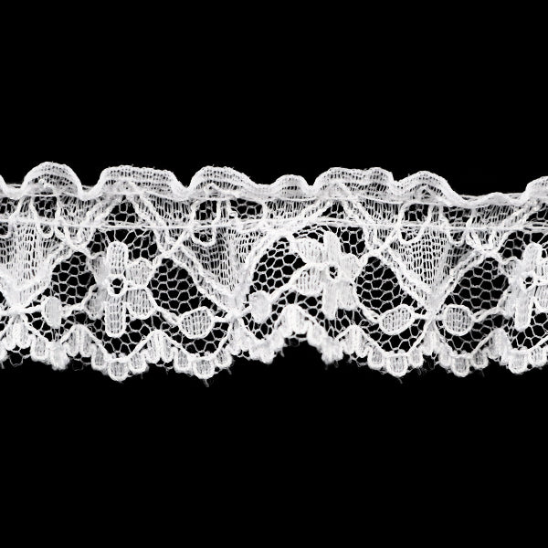 【数量5から】 フリルリボンテープ 『ラッセルフリル 幅約20mm 白 51362-1』