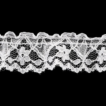 【数量5から】 フリルリボンテープ 『ラッセルフリル 幅約20mm 白 51362-1』