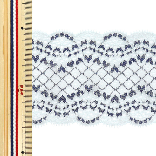 [5부터 시작하는 수량] 레이스리본테이프 "스트레치 레이스 2025 너비 약 8cm 아쿠아 SLP417-AQ"