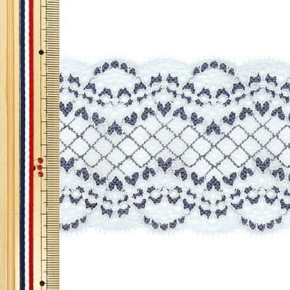 [5부터 시작하는 수량] 레이스리본테이프 "스트레치 레이스 2025 너비 약 8cm 아쿠아 SLP417-AQ"