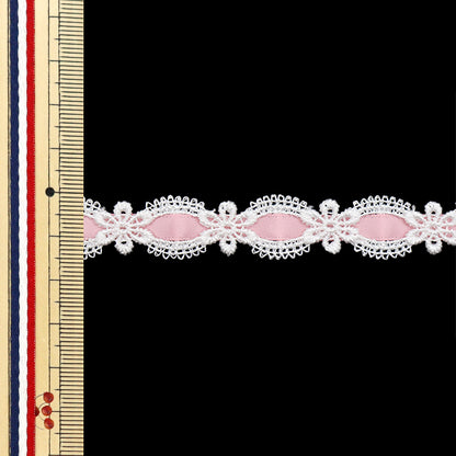 [الكمية تبدأ من 5] سباق كيميائي `` الكيميائيالشريطالدانتيل تقريبا. 1.5 سم وعرضه وردي فاتح FR2405"