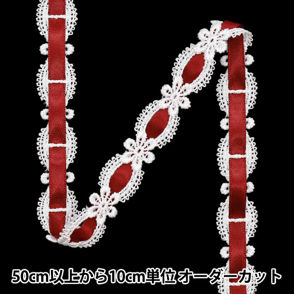 [Quantité à partir de 5] Race chimique `` chimiqueRubanDentelle d'env. Vin de 1,5 cm de large FR2405"