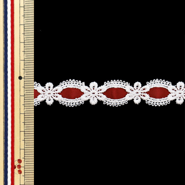 [Quantité à partir de 5] Race chimique `` chimiqueRubanDentelle d'env. Vin de 1,5 cm de large FR2405"