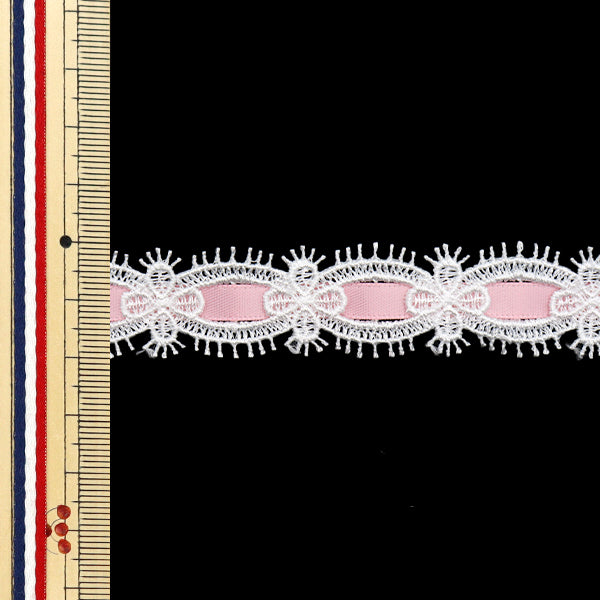 [Cantidad a partir de 5] Raza química `` QuímicaCintaEncaje aprox. Rosa claro de 2 cm de ancho FR2406"