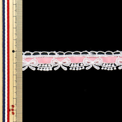 [الكمية تبدأ من 5] سباق كيميائي `` الكيميائيالشريطالدانتيل تقريبا. 1.5 سم وعرضه الوردي FR2408"