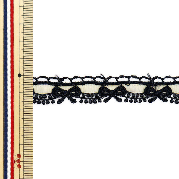 [الكمية تبدأ من 5] سباق كيميائي `` الكيميائيالشريطالدانتيل تقريبا. 1.5 سم أسود X Ivory FR2408"