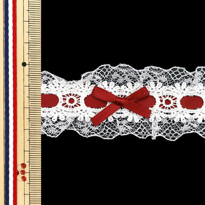 [Cantidad a partir de 5] carreraCintaCinta "CintaEncaje decorativo aprox. Vino de 3,5 cm de ancho FR2409"