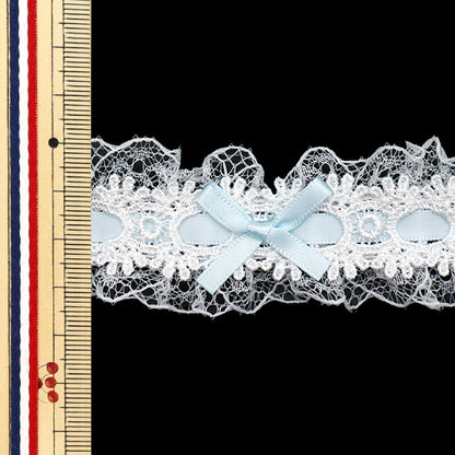 [Cantidad a partir de 5] carreraCintaCinta "CintaEncaje decorativo aprox. 3,5 cm de ancho azul claro FR2409"