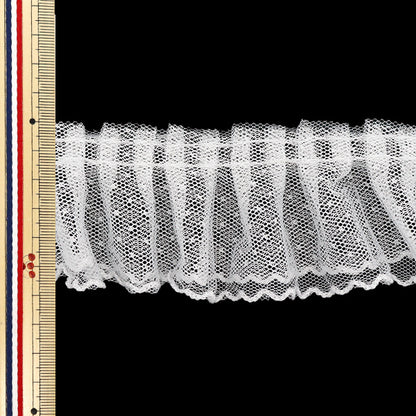 [Quantité à partir de 5] FoulantsRuban "Ruffles Tuudot, environ 5 cm de large, blanc FR2417"