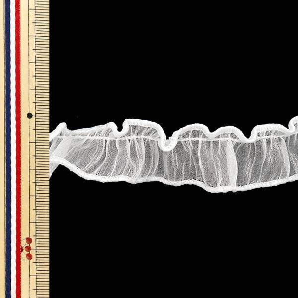 [Количество, начиная с 5] излишествЛента "Храмовая органди фарриль белый fr2420"