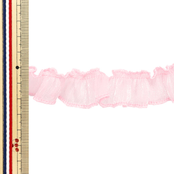 [Количество, начиная с 5] излишествЛента "Glamé Organdy Frill Light Pink FR2420"