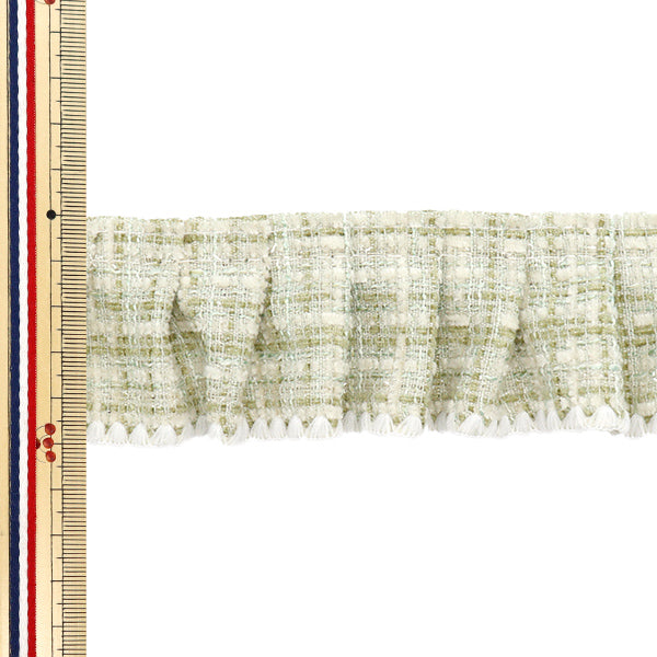 [Количество, начиная с 5] излишествЛента 『ТвидИзличие зеленый x белый fr2437"